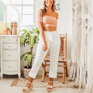 •Saint Tropez Eyelet Joggers•